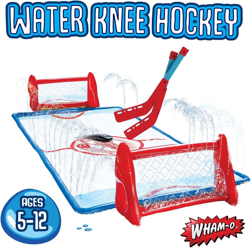 WHAM-O Slip N Slide Water Knee Hockey Goals Set for Lawn Backyard Includes 2 Inflatable Hockey Goals 2 Hockey Sticks 1 Inflatable Puck - Image 2